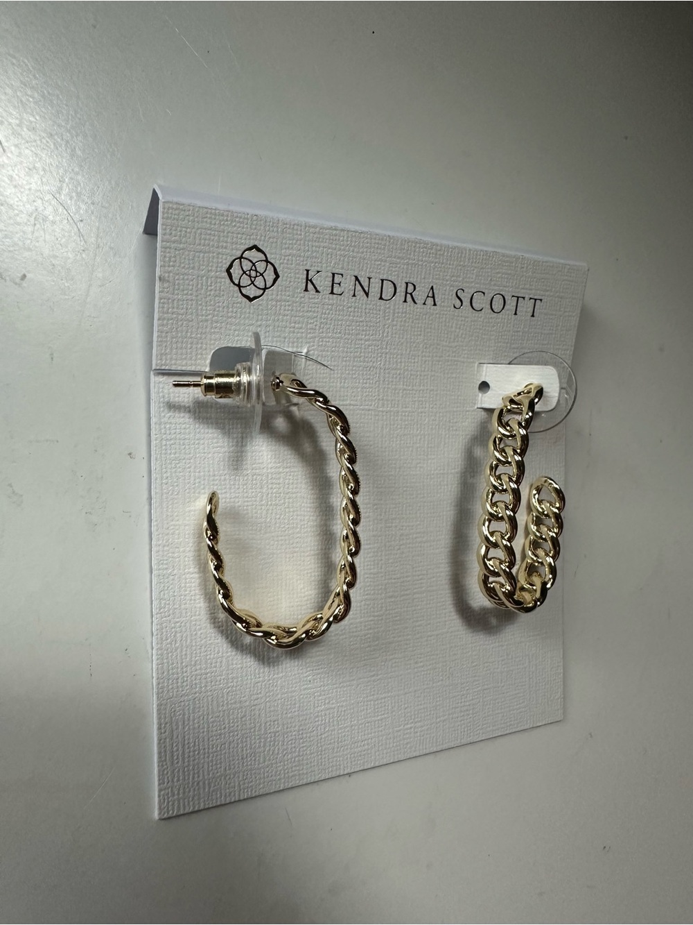 Kendra Scott Grier Gold Chain Link Hoop Earrings NWT